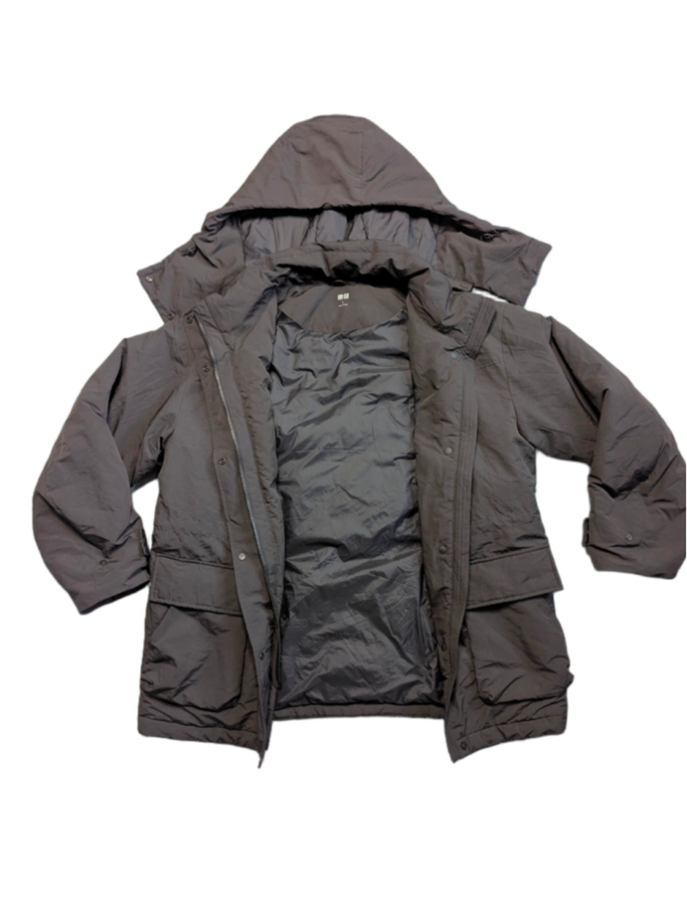 UNIQLO Men's Hybrid Down Parka Coat Black Large - Perfect Condition L
